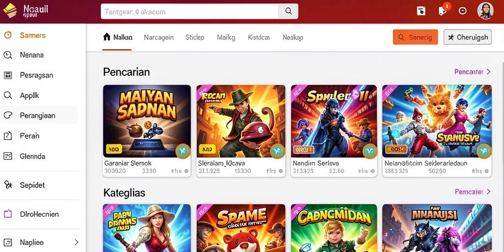 Tampilan utama permainan yang menawan.